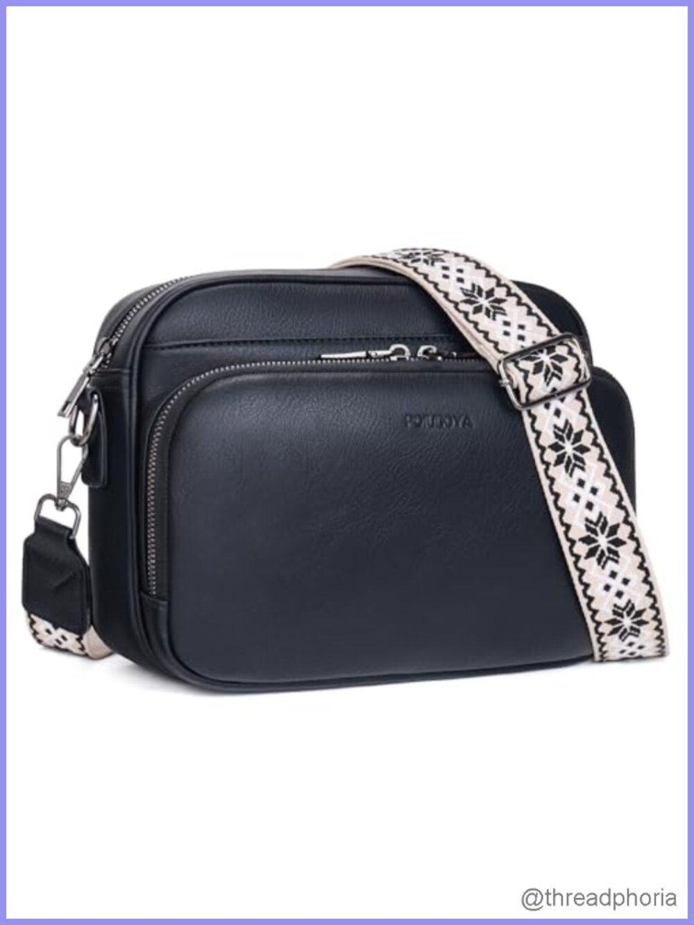 Women's Vegan Leather Travel Crossbody Bag with RFID Wallet